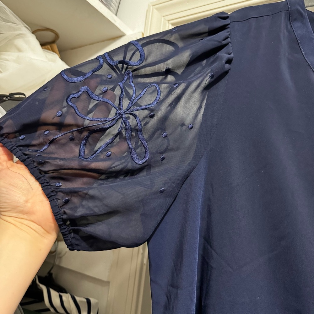 Navy blue top 1X
